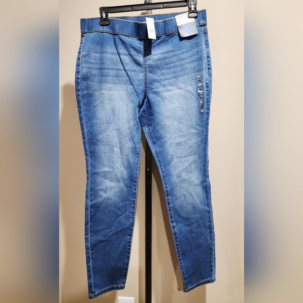 NWT NY&Company High Waist Pull-On Denim Leggings Size XL